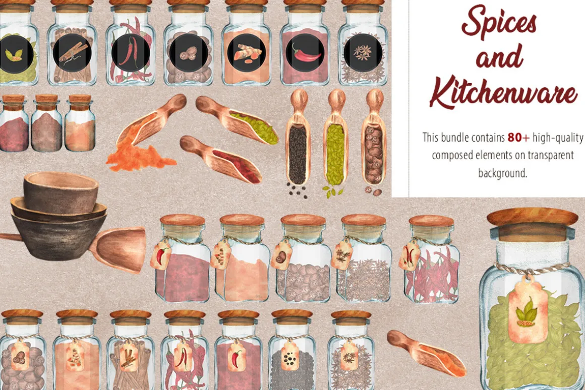 Spices and Kitchenware clipart