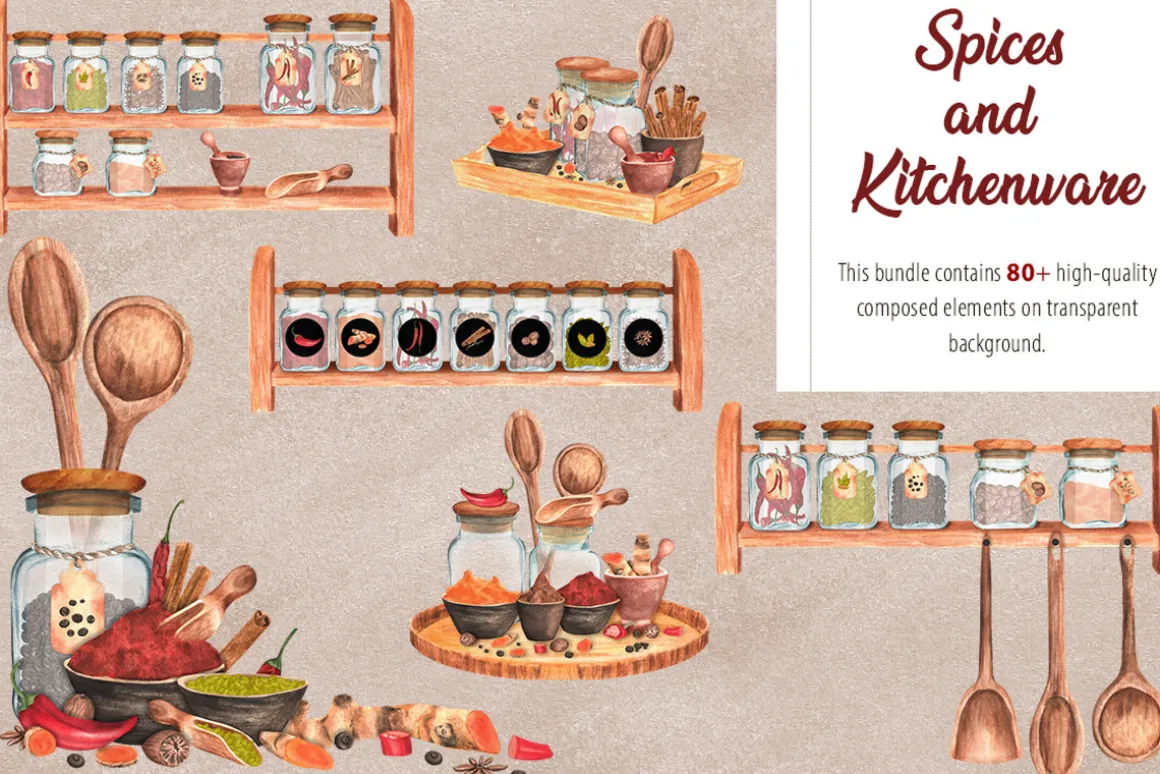 Spices and Kitchenware clipart