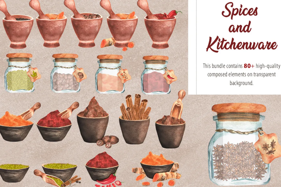 Spices and Kitchenware clipart