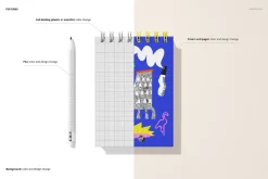 Spiral Ring Flip Top Notebook Mockup