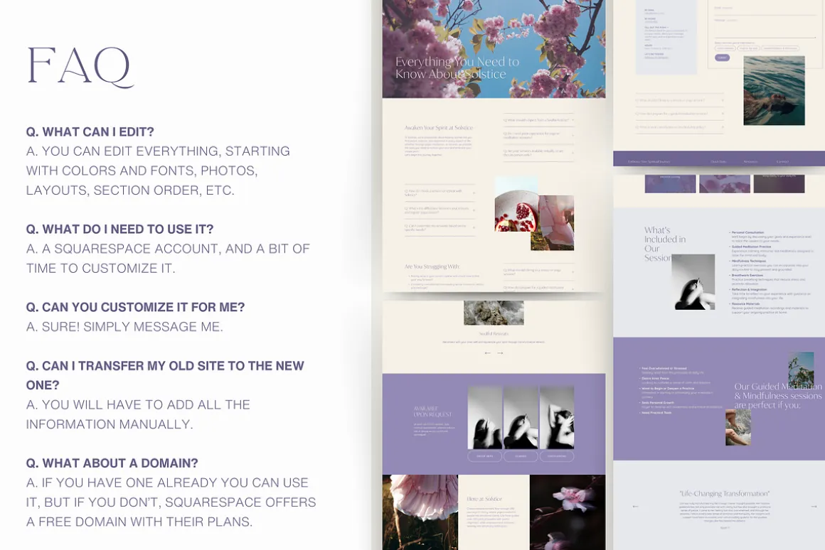 Spiritual Coach Squarespace Website
