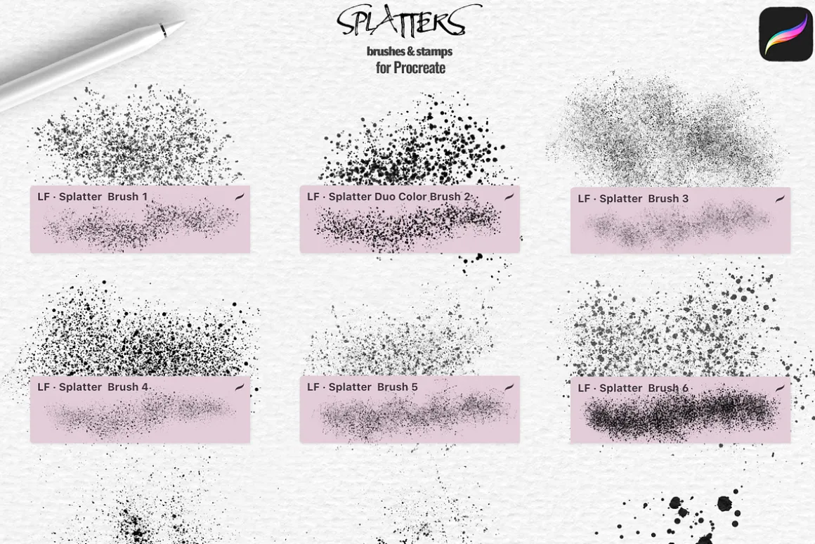Splatter Brushes for Procreate