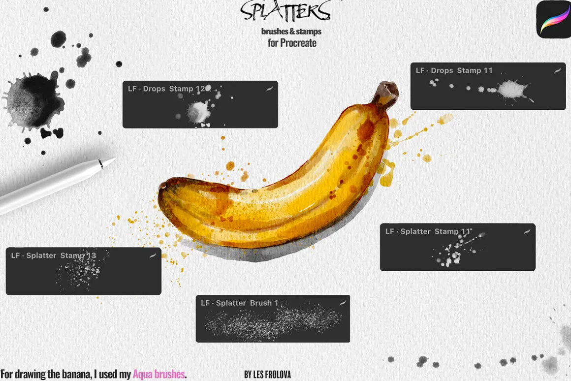 Splatter Brushes for Procreate