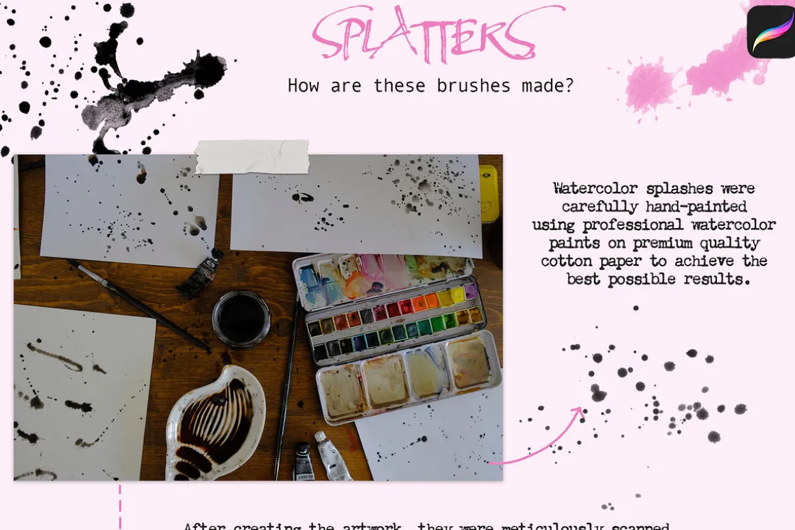 Splatter Brushes for Procreate
