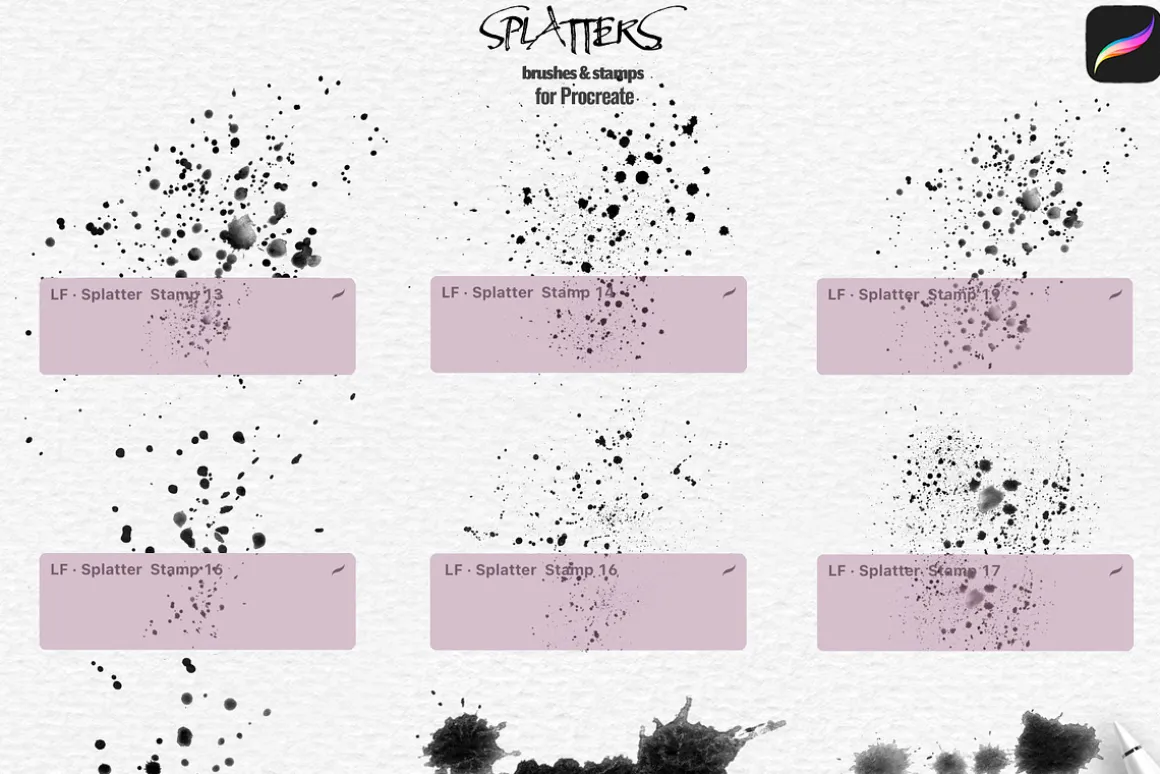 Splatter Brushes for Procreate
