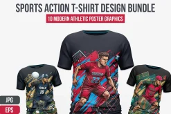 Sports Action T-Shirt Design Bundle