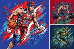Sports Action T-Shirt Design Bundle