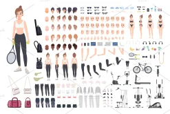 Sports girl character constructor