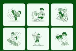 Sports Illustration Art Set