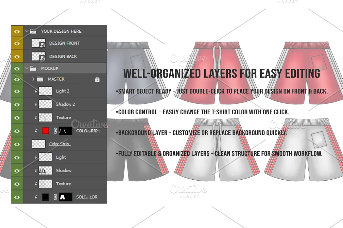 Sports Shorts Mockup Vector PSD
