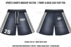 Sports Shorts Mockup Vector PSD