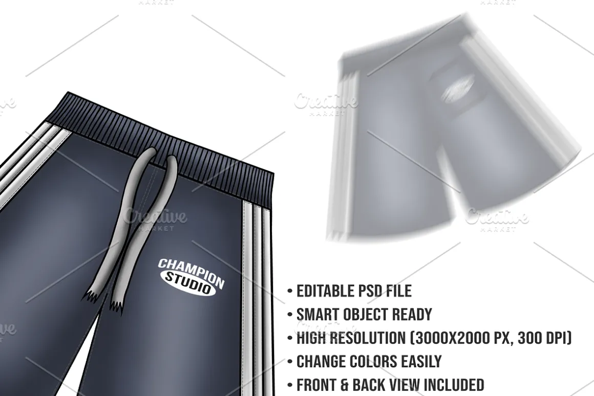 Sports Shorts Mockup Vector PSD