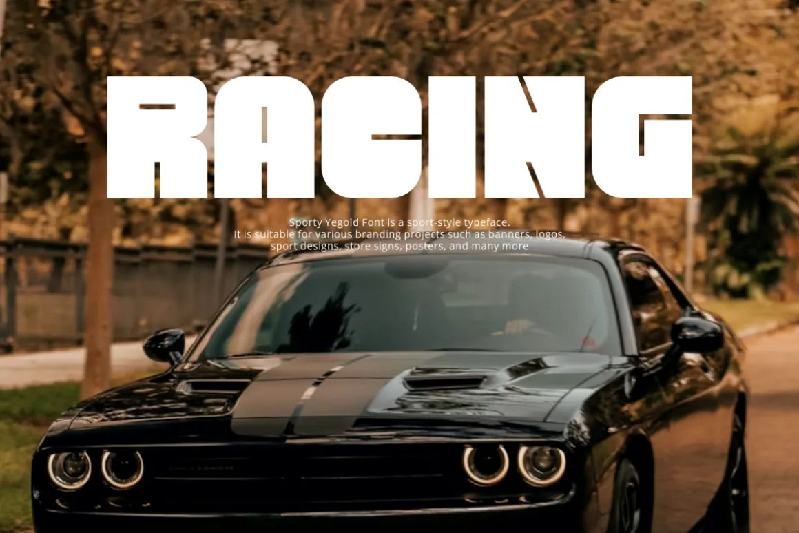 Sporty Yegold - Racing Car Font