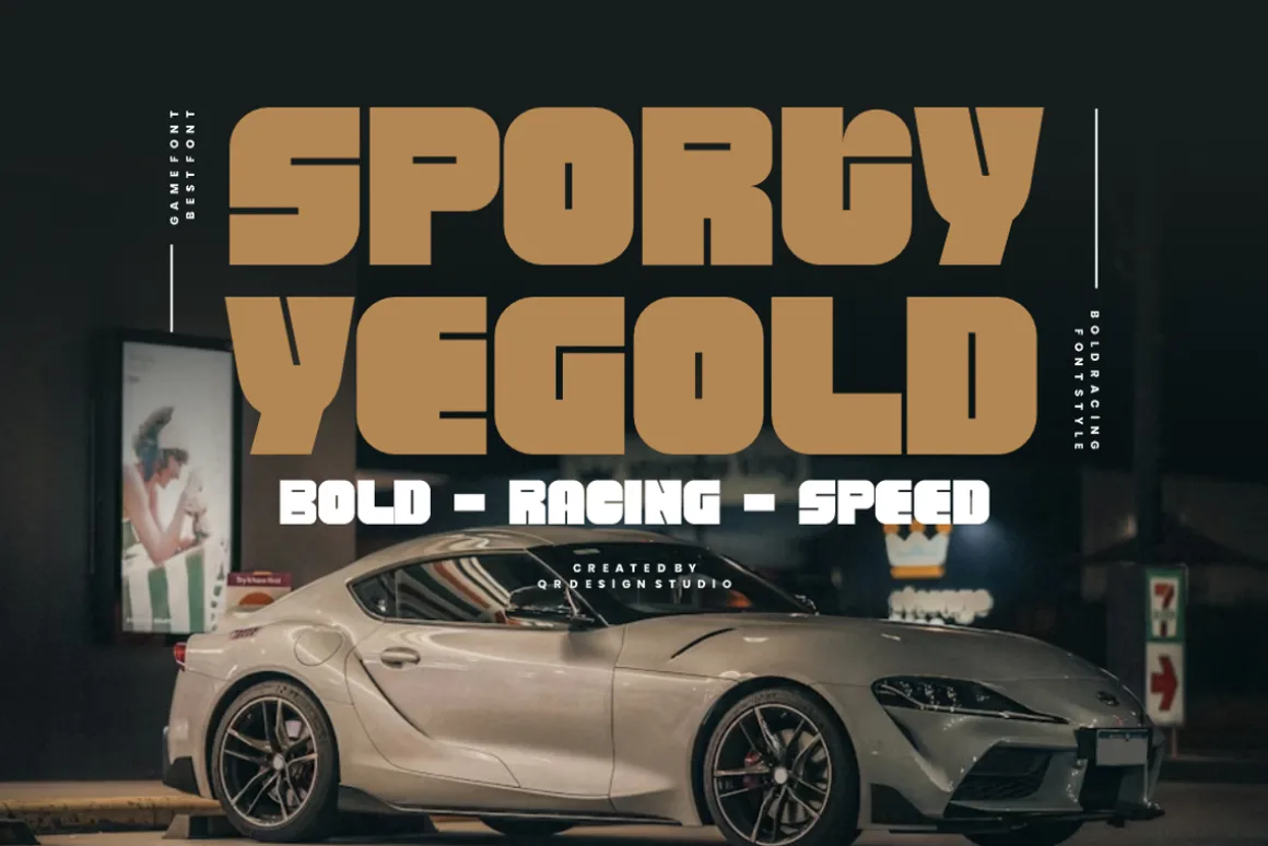 Sporty Yegold - Racing Car Font