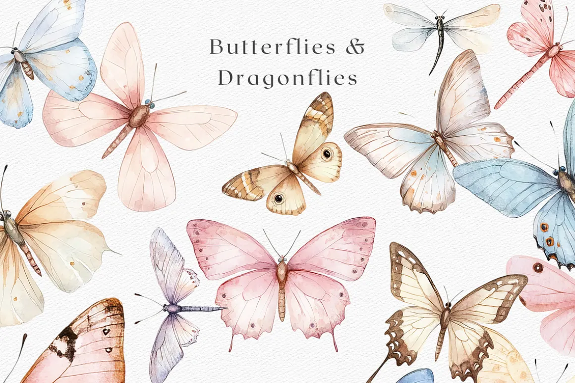 Spring Wings - Butterflies Clipart