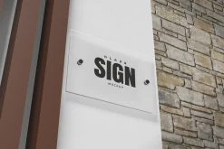Square Acrylic Wall Sign Mockup