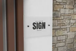 Square Acrylic Wall Sign Mockup