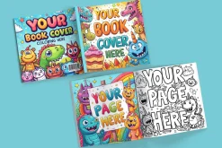 Square book cover and pages mockup