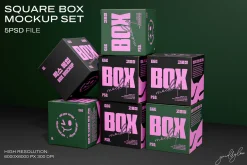 Square Box Mockup Set-1