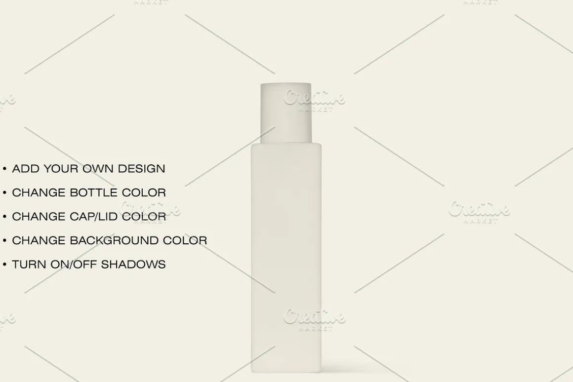 Square Cosmetic Bottle Mockup