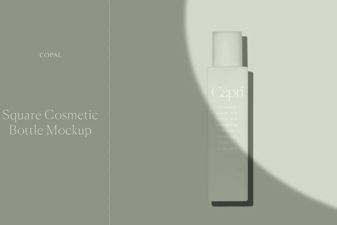 Square Cosmetic Bottle Mockup