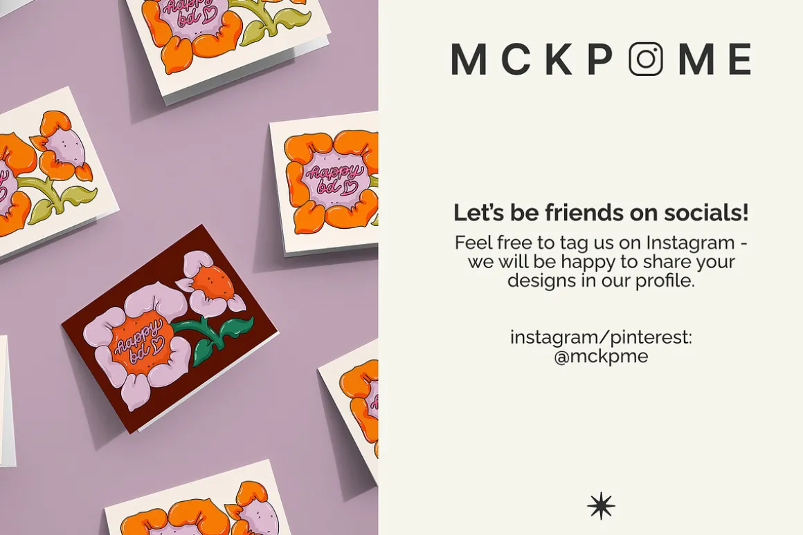 Square greeting card mockup