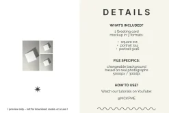 Square greeting card mockup