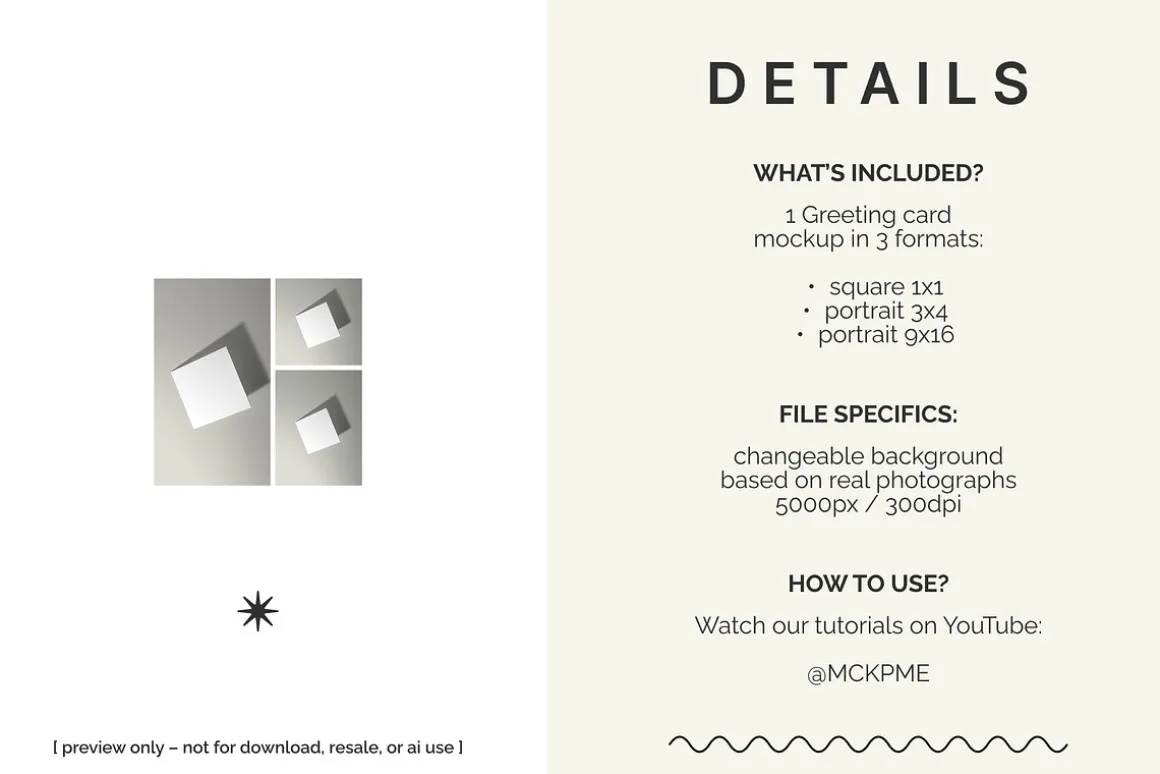 Square greeting card mockup
