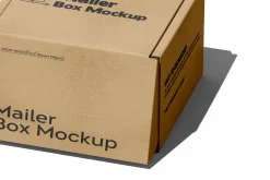 Square Kraft Mailer Box Mockup Set