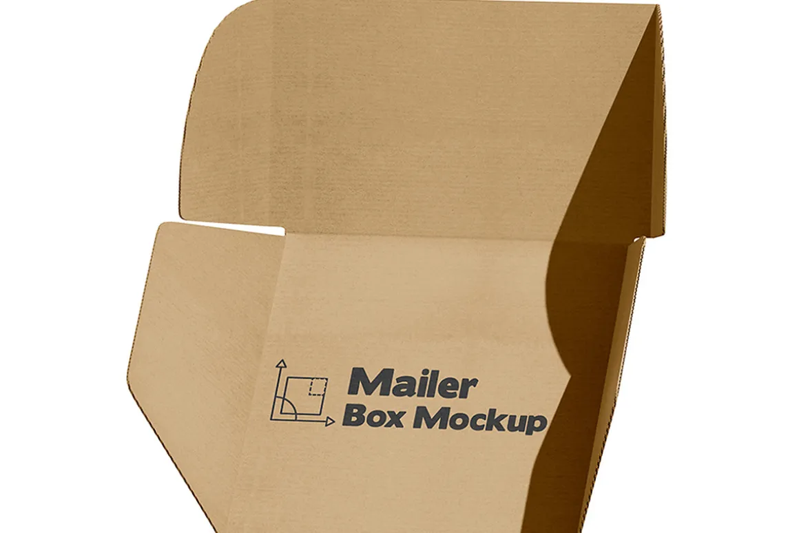 Square Kraft Mailer Box Mockup Set