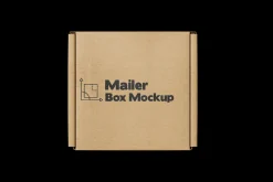 Square Kraft Mailer Box Mockup Set