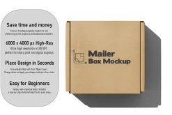 Square Kraft Mailer Box Mockup Set