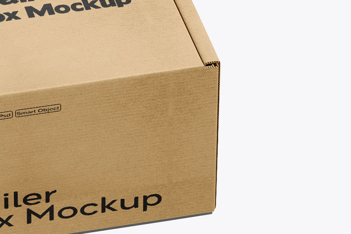 Square Kraft Mailer Box Mockup Set