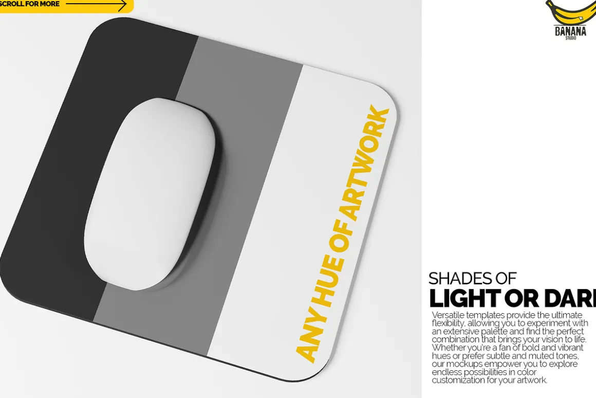 Square Mouse Pad Mockup Office Desk