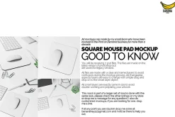 Square Mouse Pad Mockup Office Desk