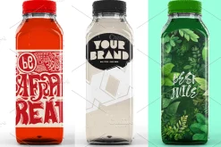 Square PET Bottle Juice Mockup PSD