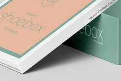 Square Shoe Box Mockup - 8 views