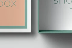 Square Shoe Box Mockup - 8 views