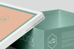 Square Shoe Box Mockup - 8 views
