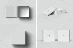 Square Shoe Box Mockup - 8 views