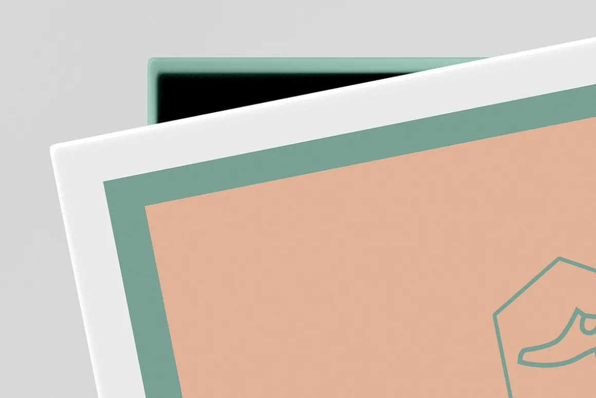 Square Shoe Box Mockup - 8 views