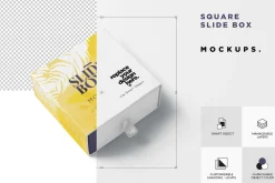 Square Sliding Box Mockups