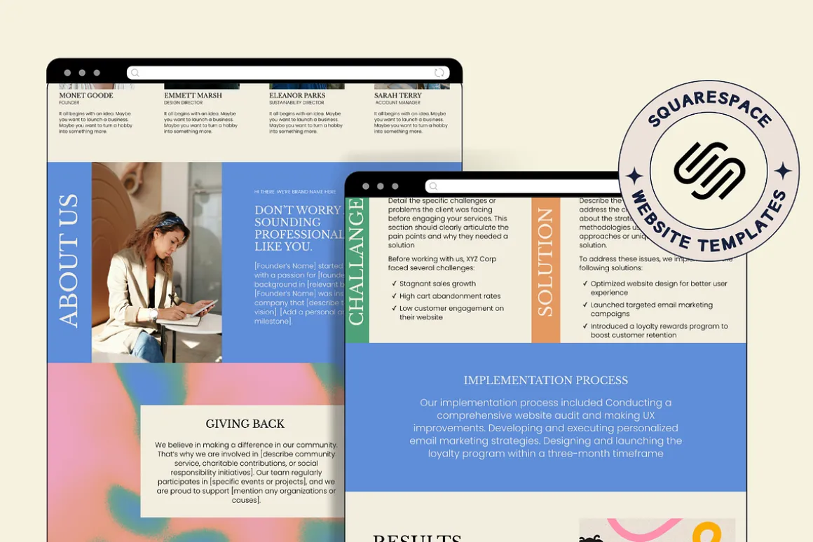 Squarespace Website template