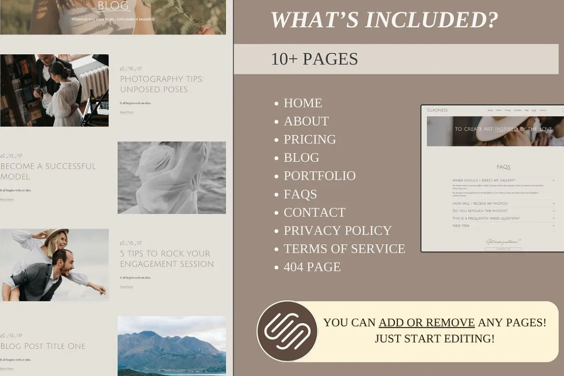 SquareSpace Website Template Photo