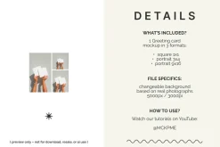 Square 1x1 postcards in hands mockup