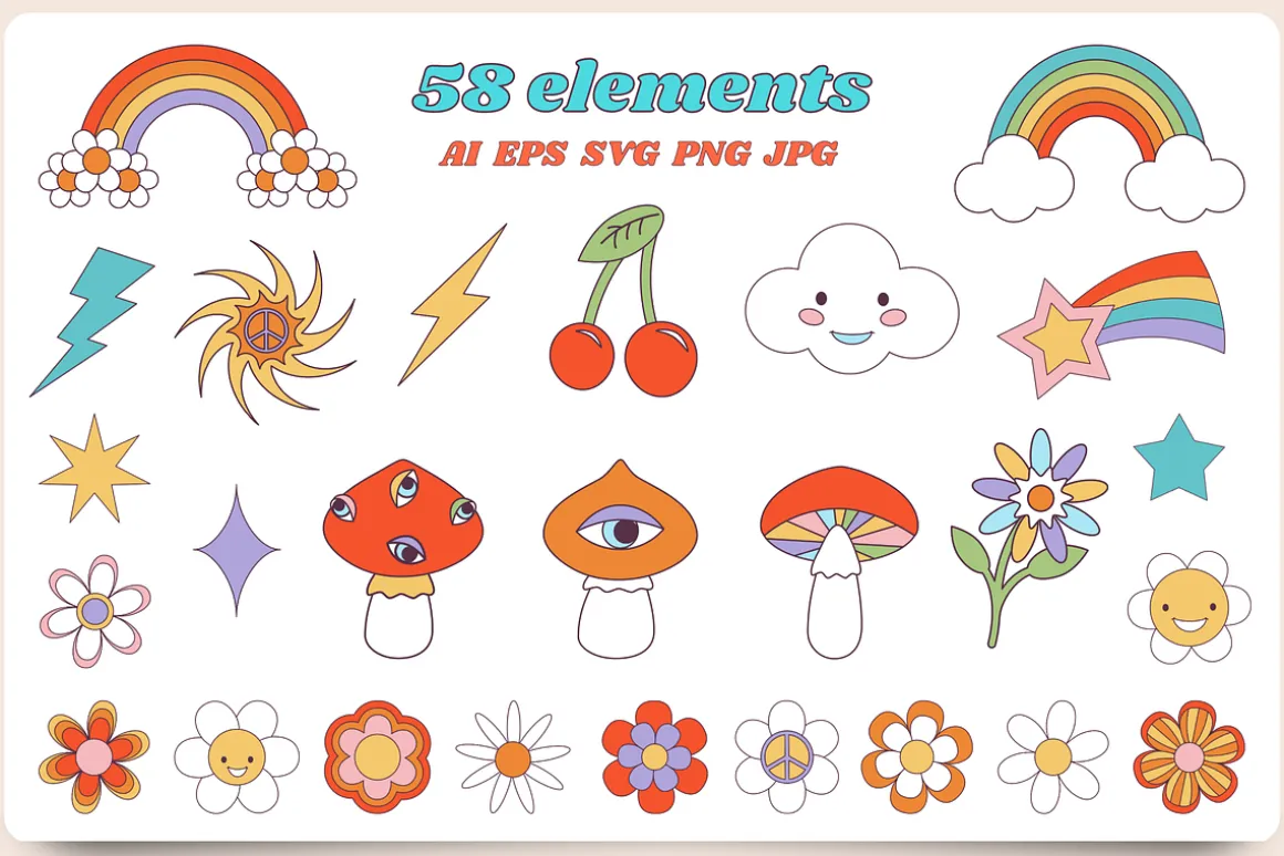 70s Retro Groovy Vintage Collection