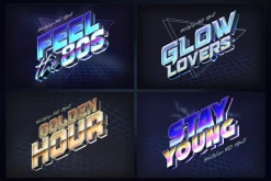 80s Retro Nostalgia Text Effects