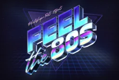 80s Retro Nostalgia Text Effects