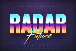 80s Retro Nostalgia Text Effects