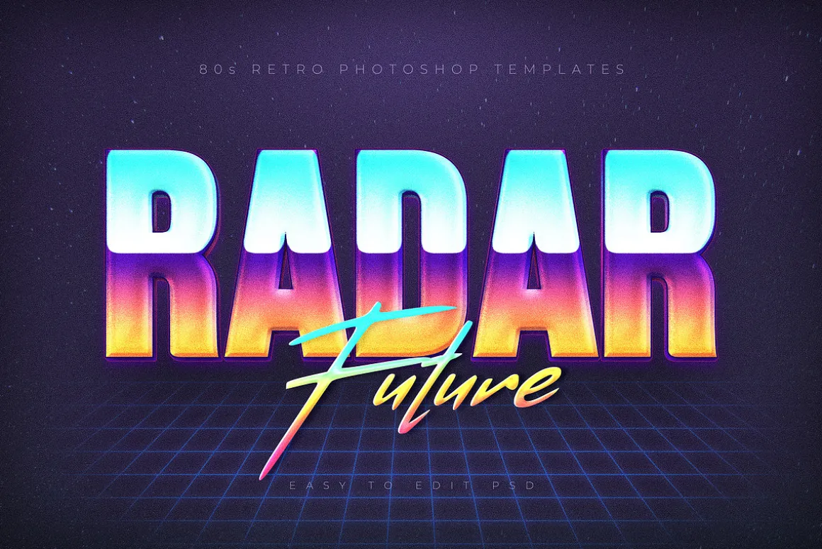 80s Retro Nostalgia Text Effects